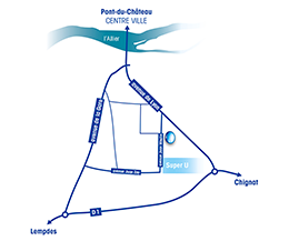 Plan d'accès à votre centre de coaching aquatique de Pont-du-Chateau